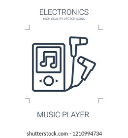music player icon. high quality line music player icon on white background. from electronics collection flat trendy vector music player symbol. use for web and mobile