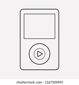 Music player icon line element. Vector illustration of music player icon line isolated on clean background for your web mobile app logo design.