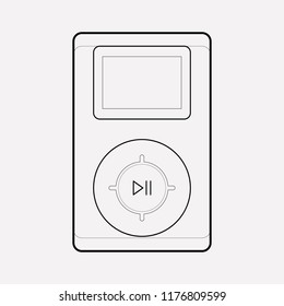 Music player icon line element. Vector illustration of music player icon line isolated on clean background for your web mobile app logo design.