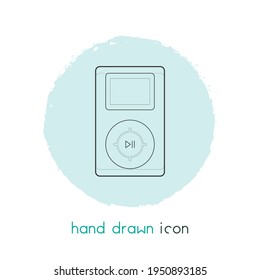 Elemento de línea de icono del reproductor de música. Ilustración vectorial de la línea de iconos del reproductor de música aislada en fondo limpio para el diseño del logotipo de la aplicación móvil web.