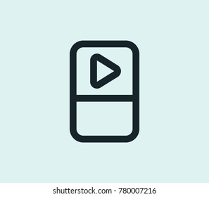 Music player icon line isolated on clean background. Mp3 player concept drawing icon line in modern style. Vector illustration for your web site mobile logo app UI design.