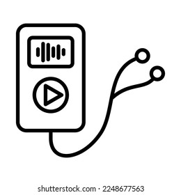 Music Player Icon Logo Design Vector Template Illustration Sign And Symbol Pixels Perfect