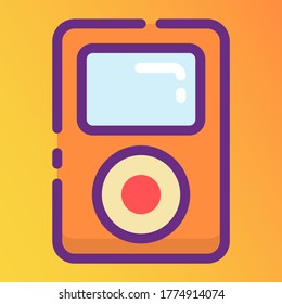 Musik-Player-Symbol im modernen Flachstil, tragbares Musikgerät 