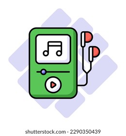 Music player icon in modern style, an editable vector of MP3 player