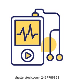 Music player icon in modern style, an editable vector of MP3 player