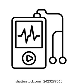 Music player icon in modern style, an editable vector of MP3 player