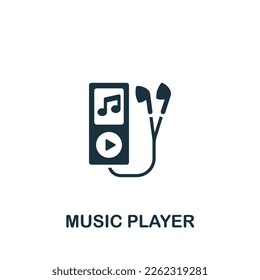 Music player icon. Monochrome simple sign from entertainment collection. Music player icon for logo, templates, web design and infographics.