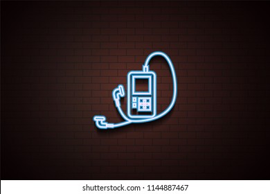 music player icon in neon style. One of Appliances collection icon can be used for UI/UX