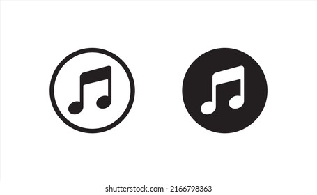 Icono de reproductor de música. Símbolo de nota musical, ilustración vectorial