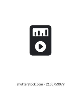 Music player icon. Music play device, icon, Flat, isolated, simple icon on white background.