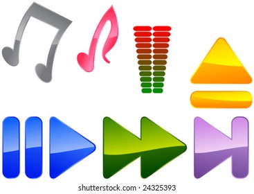 Music player icon set