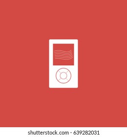 music player icon. sign design. red background