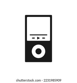 Music player icon silhouette 
design template vector illustration