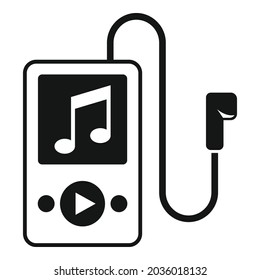Icono de reproductor de música vector simple. Canción de lista de reproducción. Aplicación de teléfono