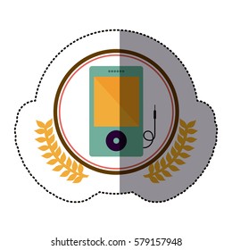 music player icon stock image, vector illustration