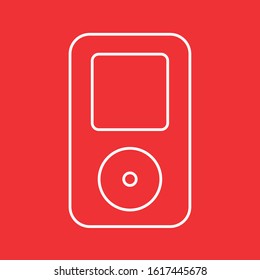 Music player icon, stock vector illustration, EPS10.