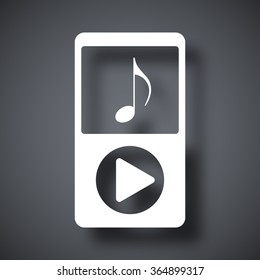 Music player icon, stock vector