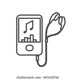 music player icon thin line design