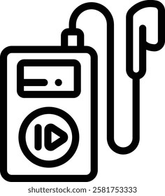 music player icon. Thin Linear Style Design Isolated On White Background