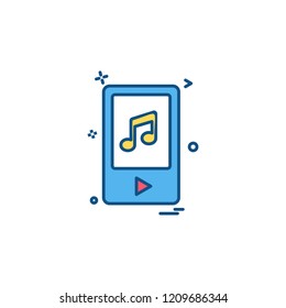 music player icon vector design