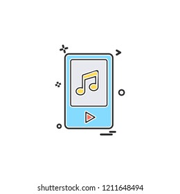 music player icon vector design