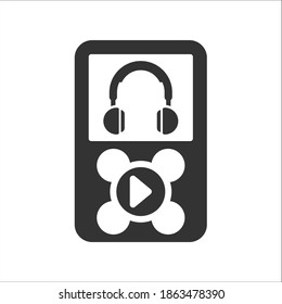 Music player icon, vector graphics