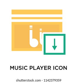 Music player icon vector isolated on white background for your web and mobile app design, Music player logo concept