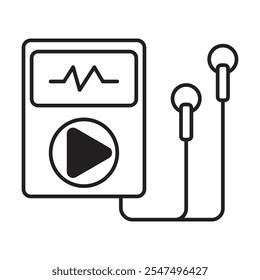 Music player icon vector on white background