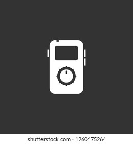 music player icon vector. music player sign on black background. music player icon for web and app