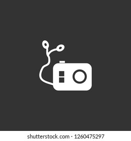 music player icon vector. music player sign on black background. music player icon for web and app
