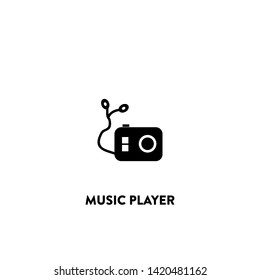 music player icon vector. music player sign on white background. music player icon for web and app