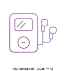 music player icon with white background vector stock illustration
