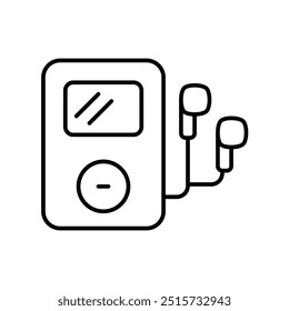music player icon with white background vector stock illustration