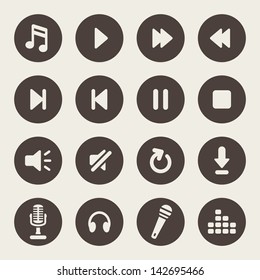 Music player icons
