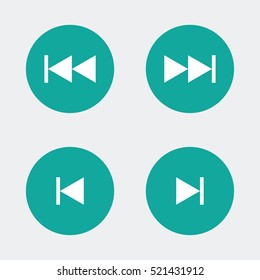 Music player icons set
