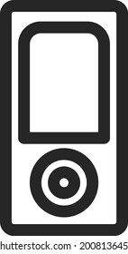 Musik-Player, Illustration, Vektorgrafik auf weißem Hintergrund.
