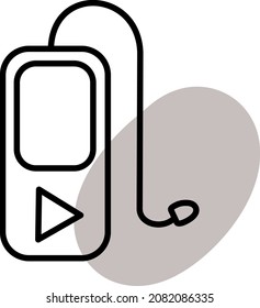 Music player, illustration, vector, on a white background.