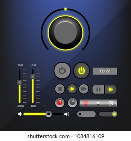 Music player interface or Audio player interface with control navigation panel. Modern design. Vector Illustration.