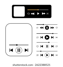 Music player interface design illustration 