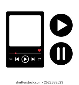 Music player interface design illustration 