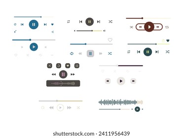 Conjunto de elementos de interfaz del reproductor de música