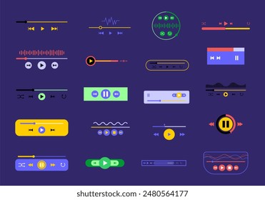Music Player Interface Element Set