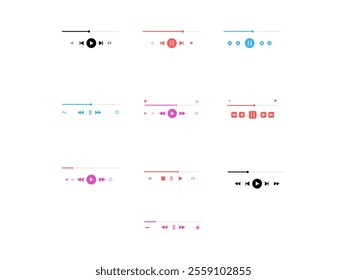 Music Player Interface Element Set