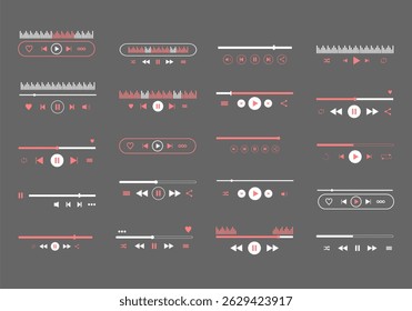 Music Player Interface Element Set