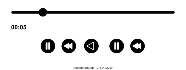 Music player interface icon. streaming frame internet. voice record display. Podcast playlist. multimedia interface buttons. ideal for media players. Audio player. Sound equalizers. Radio wave icons. 