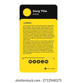 Interfaz de reproductor de música con letras