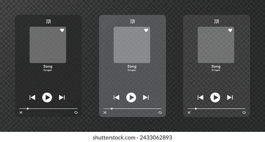 Interfaz del reproductor de música. Ilustración del reproductor multimedia