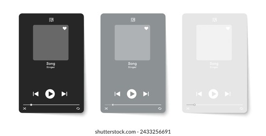 Music player interface. Media player template