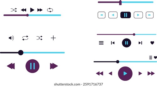 Music player interface for modern technology illustration