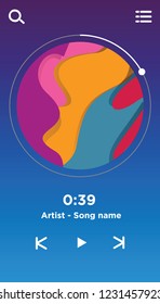 Music Player Interface UI Design. Vector Illustration EPS 10